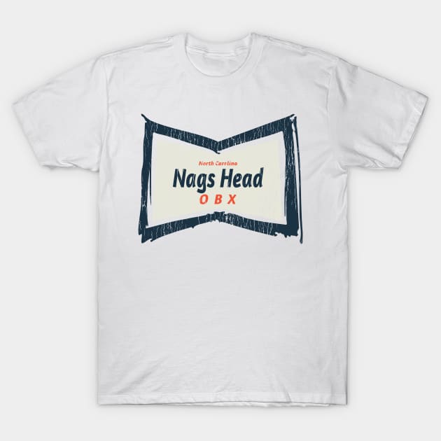 Nags Head, NC Summertime Vacationing Bowtie Sign T-Shirt by Contentarama